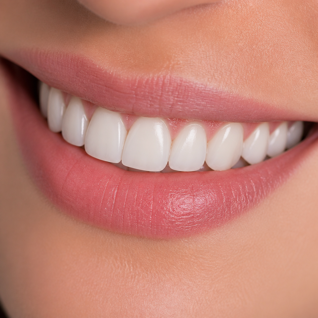 Close detail of a natural smile